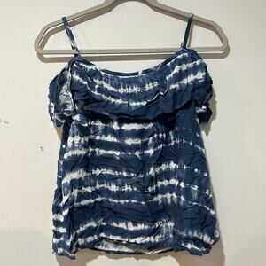 NWT Kohl’s So Off The Shoulder Tank Girls Size 20 Plus Blue Tie Dye